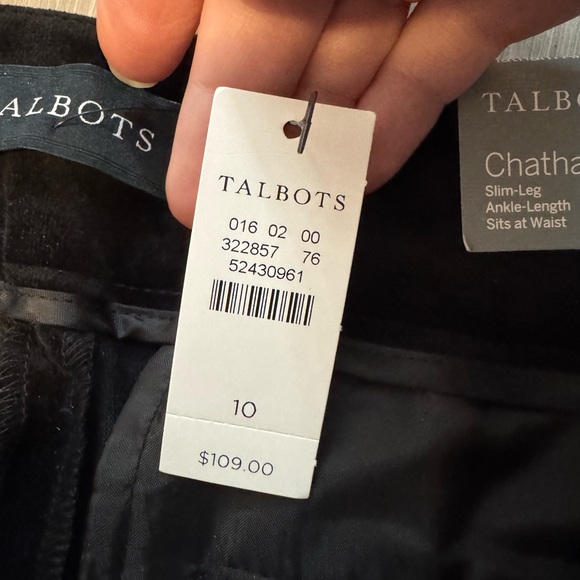 NWT Talbots Black Velveteen Ankle Pants - Picture 5 of 9